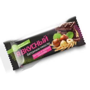 Батончик мюсли Я Вкусный фундук и темный шоколад 25г