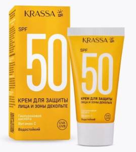 Крем для защиты лица и декольте от солнца SPF 50 Krassa 50мл