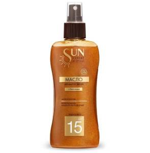 Масло-активатор загара Sun Expert SPF-15 с блёстками Krassa 180мл