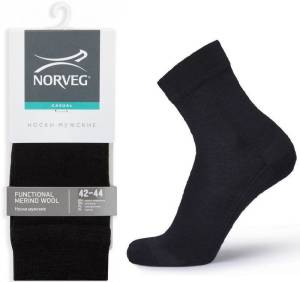 Термобелье Norveg Functional Merino Wool 1FMM-002 носки мужские черные