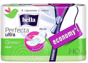 Прокладки белла perfecta ultra green 10шт+10