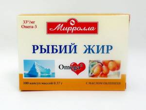 Рыбий жир мирролла (масло облепихи) № 100