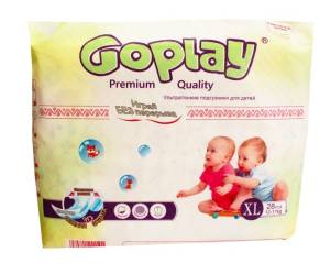 Подгузники GoPlay Premium Quality Ультротонкиe XL 12-17кг №28